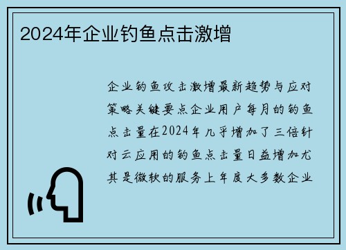 2024年企业钓鱼点击激增 